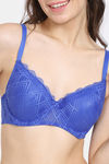Rosaline Padded Wired Medium Coverage Lace Bra - Beaucoup Blue — thumbnail 4